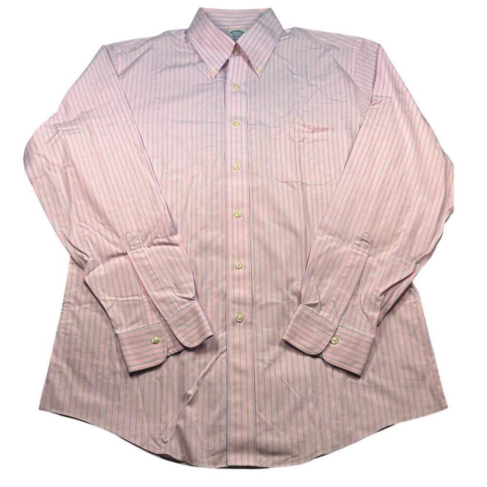 Brooks Brothers Shirt Supima Non Iron Striped Regent 15 1/2